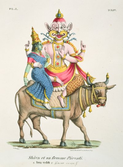 Shiva and Parvati, Engraved by de Marlet by A. Geringer